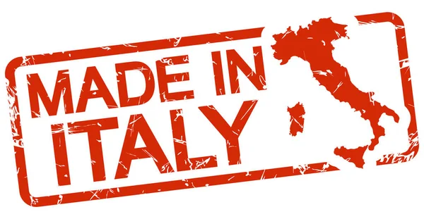 Timbro rosso con testo Made in Italy — Vettoriale Stock