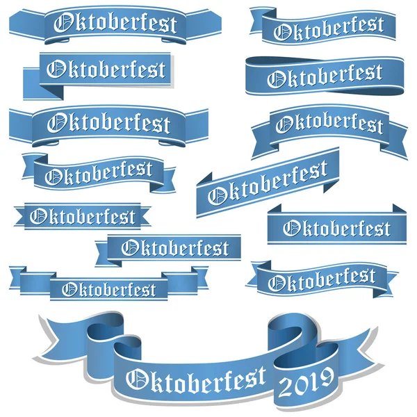 Sbírka různých Oktoberfest 2019 transparentů — Stockový vektor