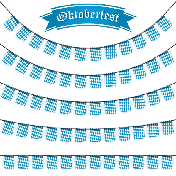 Diferentes guirnaldas Oktoberfest — Archivo Imágenes Vectoriales