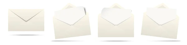 Enveloppes colorées avec du papier vide — Image vectorielle