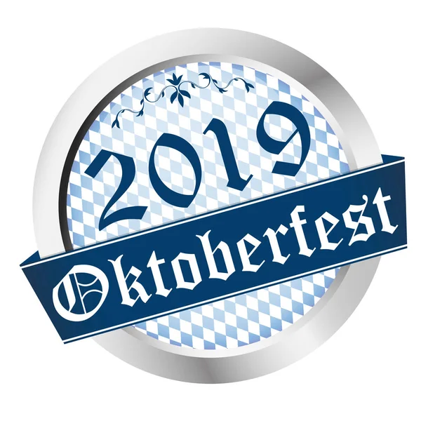 Tlačítko Oktoberfest 2019 — Stockový vektor