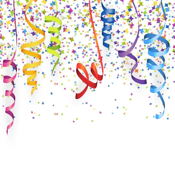 Naadloze gekleurde confetti en streamers — Stockvector