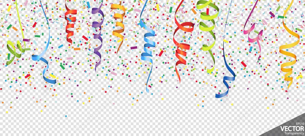 confetti and streamers party background