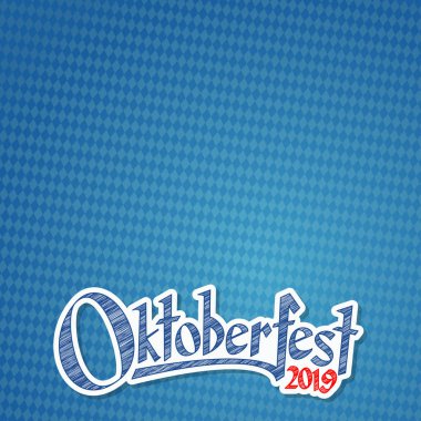 Oktoberfest 2019 mavi-beyaz damalı desen ile arka plan