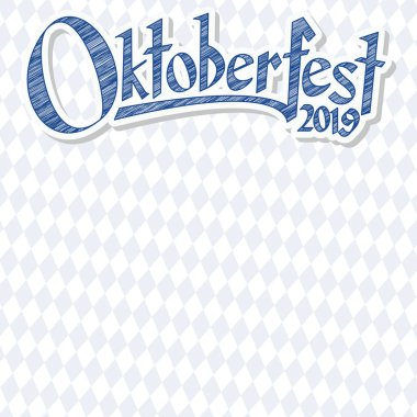 Oktoberfest 2019 mavi-beyaz damalı desen ile arka plan