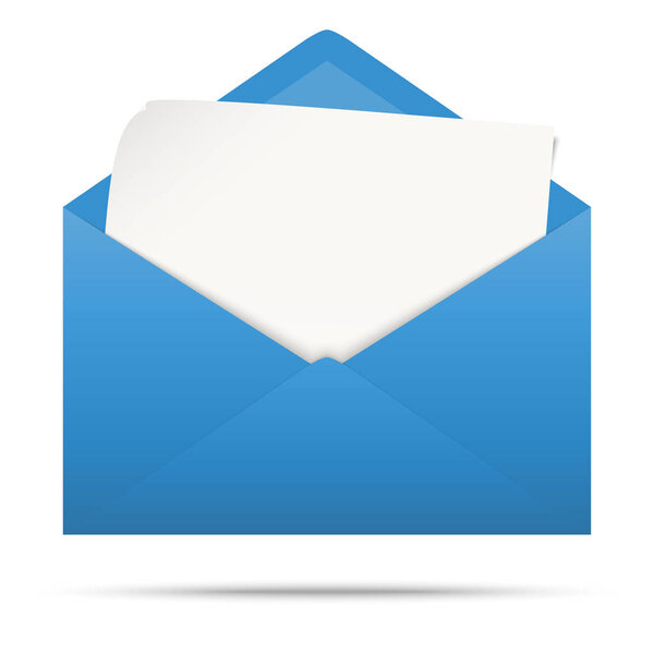 цветной конверт с пустой бумагой
