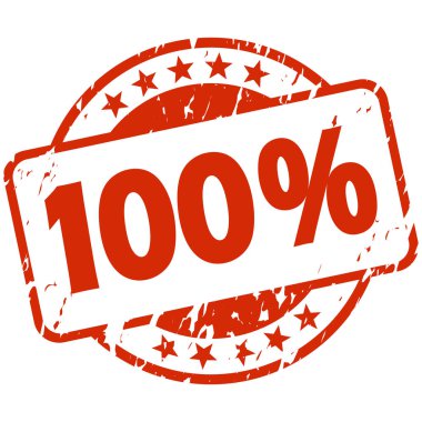 red grunge stamp with Banner 100%