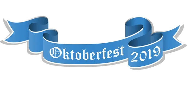 Banner blu per l'Oktoberfest 2019 — Vettoriale Stock