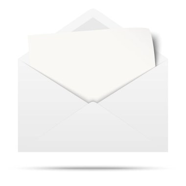 boş kağıt ile renkli zarf