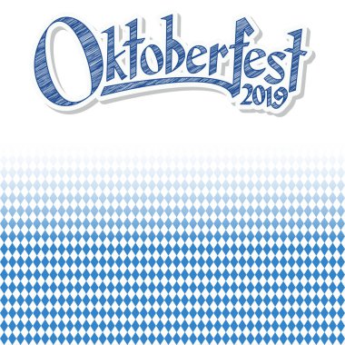 Oktoberfest 2019 mavi-beyaz damalı desen ile arka plan