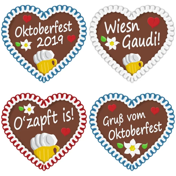 Gingerbread kalpler Oktoberfest 2019 2020 — Stok Vektör