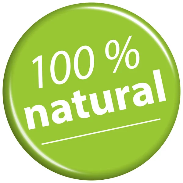 Ímã verde com texto 100% natural — Vetor de Stock