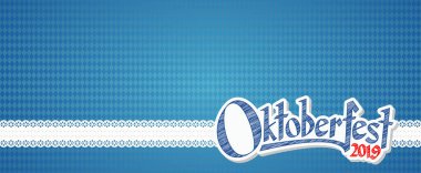 Oktoberfest 2019 mavi-beyaz damalı desen ile arka plan