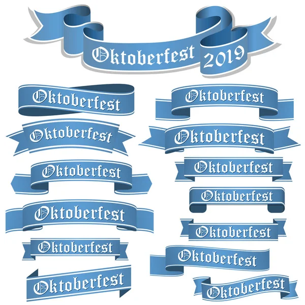 Sbírka různých Oktoberfest 2019 transparentů — Stockový vektor