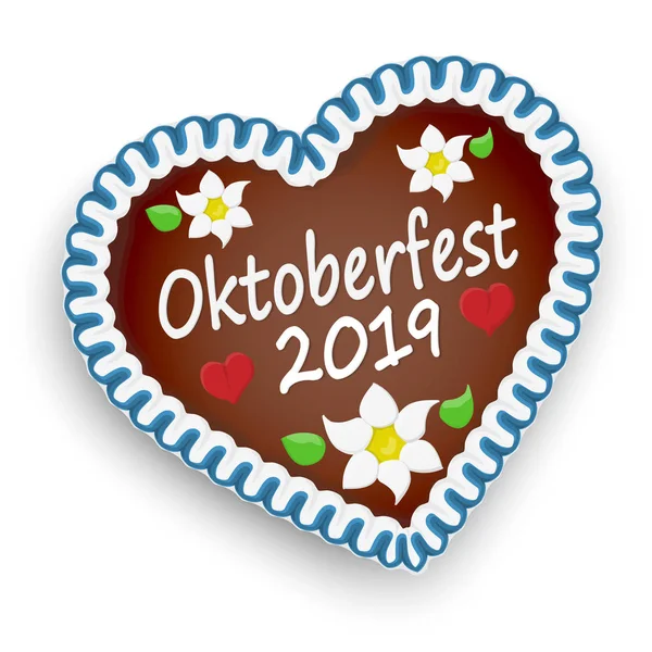 Pain d'épice coeur Oktoberfest 2019 — Image vectorielle