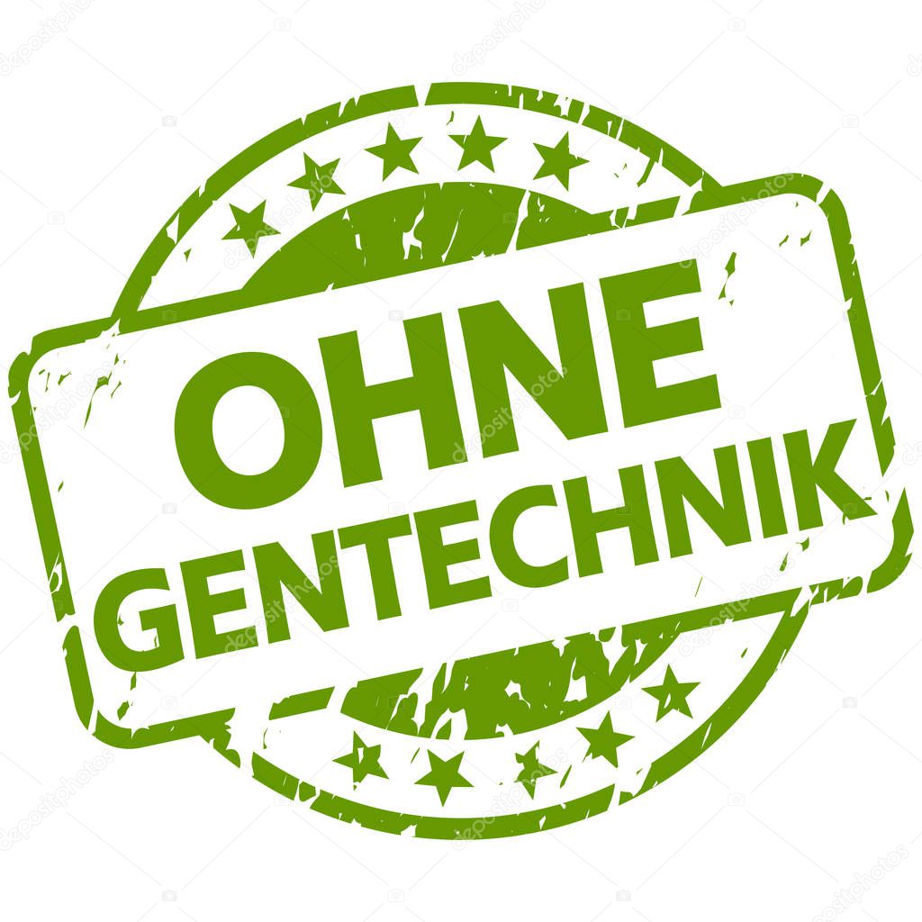 green stamp with Banner without genetic engineering (in german)