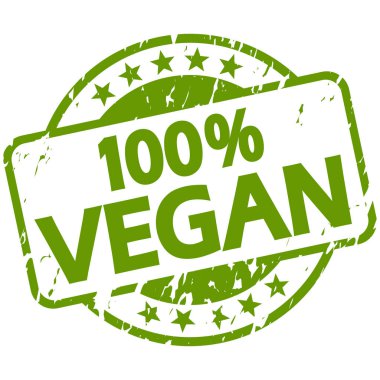 Banner 100% vegan ile Yeşil Grunge damga