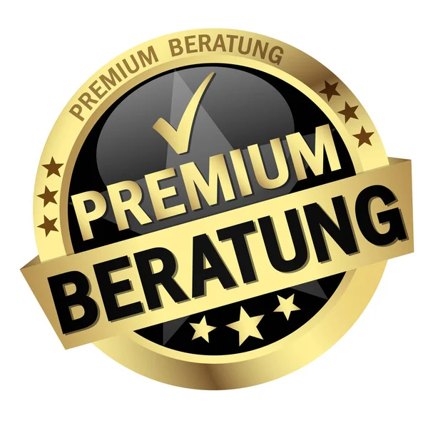 Przycisk z banerem Premium Consulting (w języku niemieckim) — Wektor stockowy