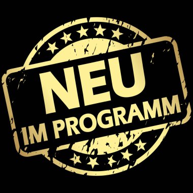 Banner Yeni programlama ile altın damga (Almanca)