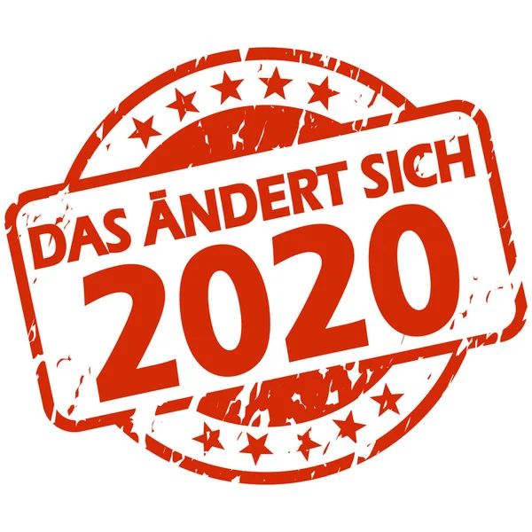 Timbre rouge avec bannière qui change en 2020 (en allemand ) — Image vectorielle