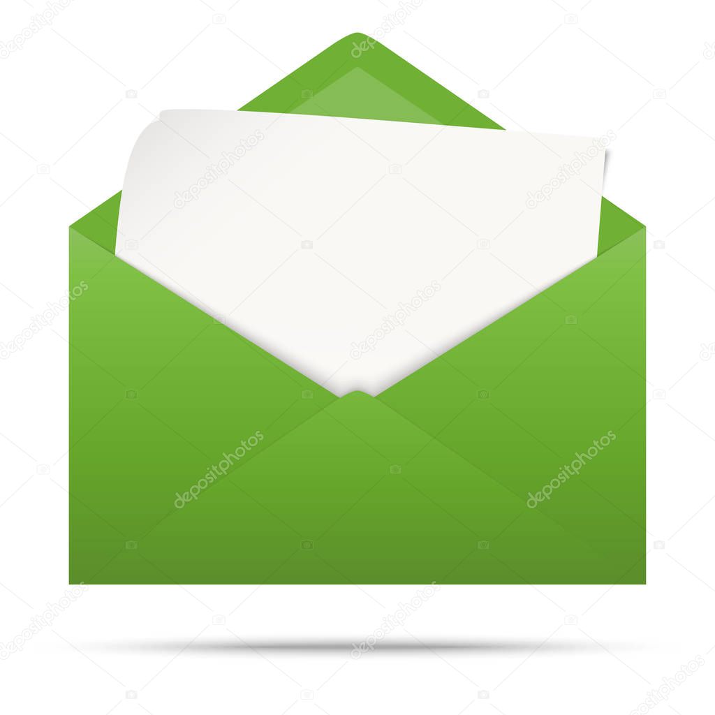 colored envelope with empty paper