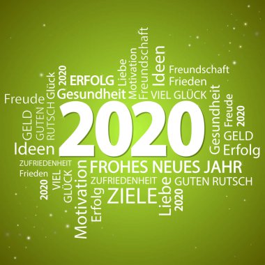 kelime bulut ile yeni yıl 2020 selamlar