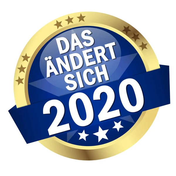 2020 yılında değişen Banner ile düğme (Almanca) — Stok Vektör