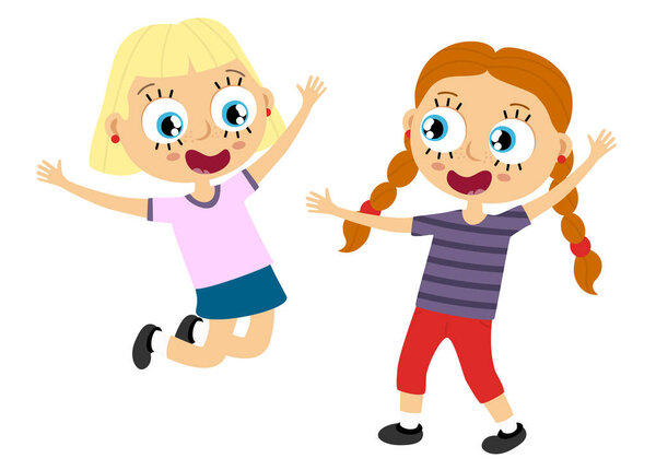 Счастливые дети веселятся
