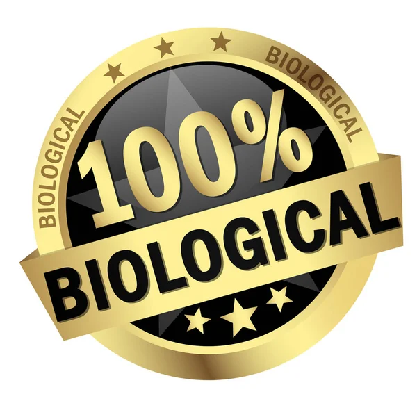 Schaltfläche mit Banner 100% biologisch — Stockvektor