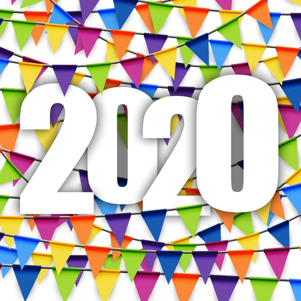 Grinaldas fundo Ano Novo 2020 —  Vetores de Stock