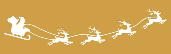 Санта-Клаус с санями и оленями — стоковый вектор