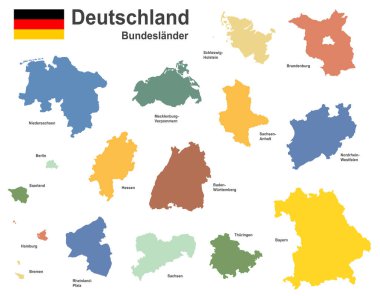 west european country germany and the federal states clipart