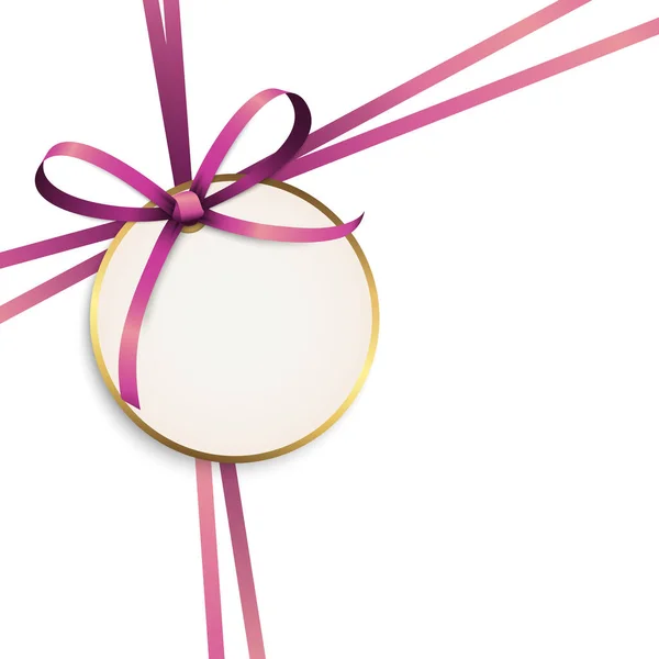 Eps 10粉红彩带领结和白色背景悬垂礼品带的矢量图 — 图库矢量图片