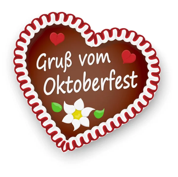 用Oktoberfest Oktoberfest 为2021年Oktoberfest Oktoberfest 2020 的文字问候图解姜饼心 — 图库矢量图片