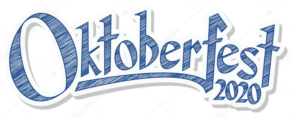 blue and white header with scribble pattern and text Oktoberfest 2020