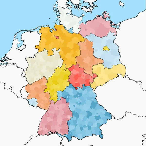 Γερμανία Της Δυτικής Ευρώπης Και Ομοσπονδιακά Κράτη — Διανυσματικό Αρχείο