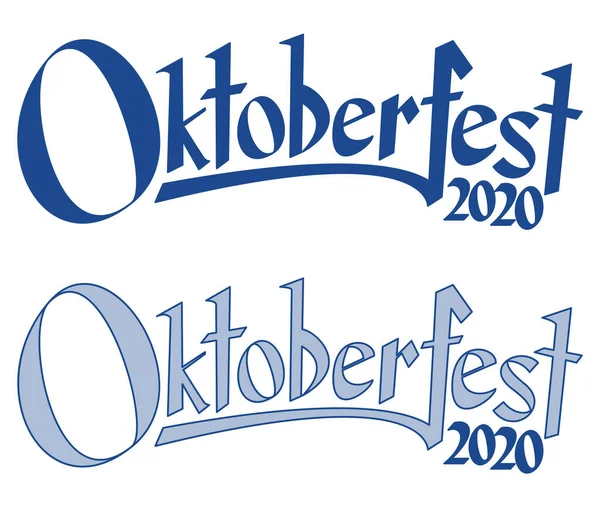Blue White Header Text Oktoberfest 2020 — Stock Vector