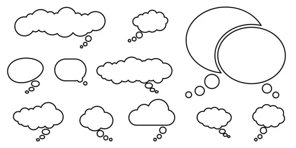 Colección Diferentes Burbujas Voz Burbujas Pensamiento Con Espacio Para Texto — Archivo Imágenes Vectoriales