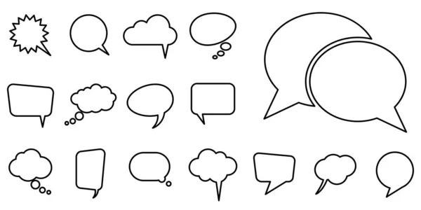 Collection Different Speech Bubbles Thought Bubbles Space Text — Stock Vector