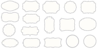 farklı vintage etiketlerin koleksiyonu renkli siyah