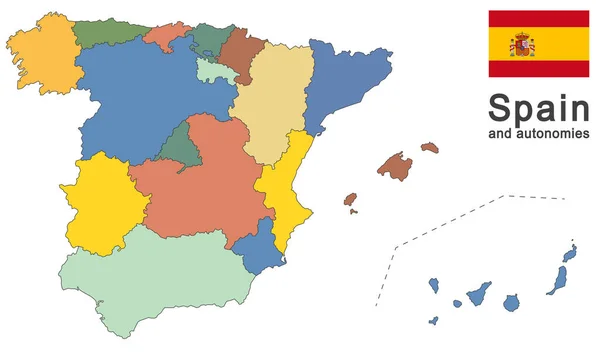 Испания Автономии Деталях — стоковый вектор
