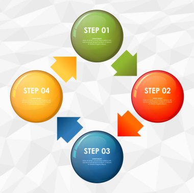 İş bilgisi grafik şablonu tasarımları, takım çalışması kavramları ve dört seçenekli veri bilgileri için EPS 10 vektör dosyası