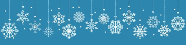 Vektor Panoráma Banner Különböző Lógó Csillagok Karácsonykor Télen Koncepciók Színes — Stock Vector