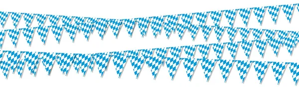 不同的Oktoberfest 2020 2021蓝白相间花纹的花环 — 图库矢量图片