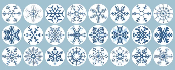 Ps10矢量文件 包含不同的圣诞节和冬季概念的抽象雪花 — 图库矢量图片