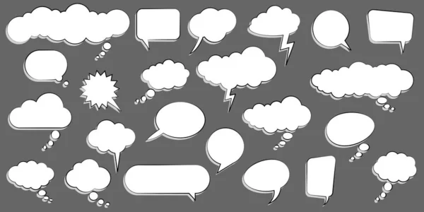 Collection Different Speech Bubbles Thought Bubbles Space Text — Stock Vector