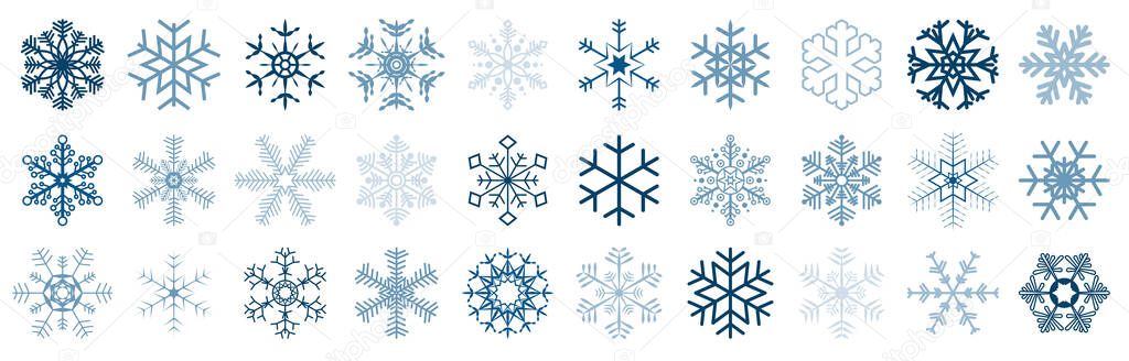 eps10 vector file with collection of different abstract snow flakes for xmas and winter time concepts