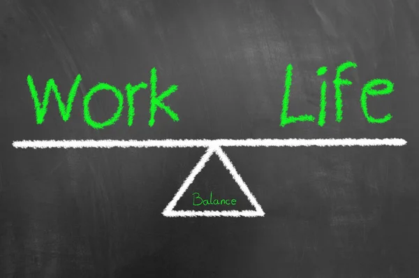 Equilíbrio Vida Trabalho Texto Verde Desenho Quadro Negro Quadro Negro — Fotografia de Stock