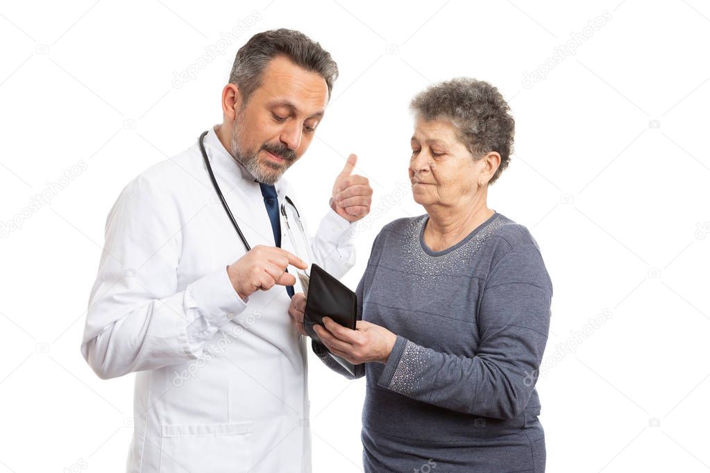 Doctor asking for more money from patient