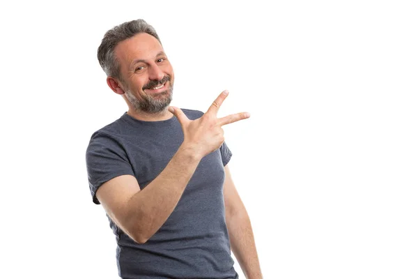 Man showing number three with fingers — Stock Photo, Image